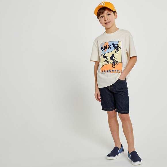Oversized-t-shirt Mit Bmx-print Vorne Jungen Weiss 102