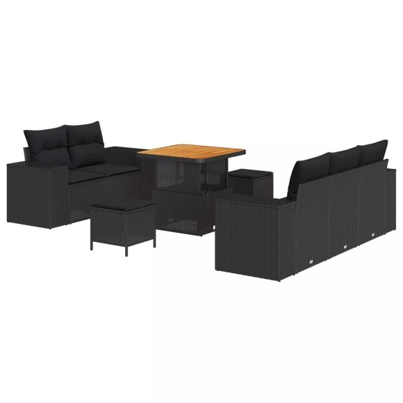 VidaXL - Garten-sofa poly-rattan, One Size, Schwarz