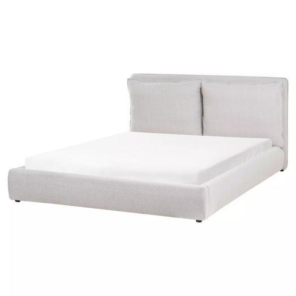 Beliani - Bett mit Lattenrost aus Stoff Skandinavisch BAJONNA, 160X200CM, Rauch