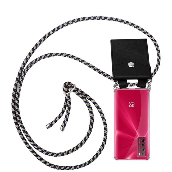 Handy Kette für Huawei NOVA 7 5G Silikon mit Silbernen Ringen