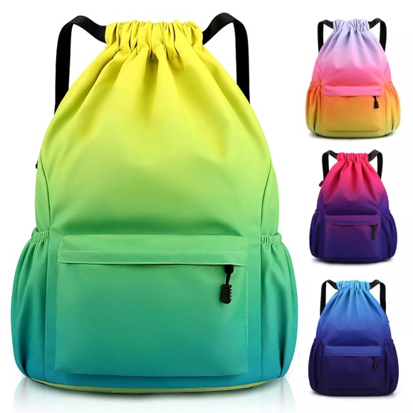 Only-bags.store - Sporttasche, wasserdichte Tasche mit großem Fassungsvermögen Kordelzug Rucksack, Schwimmen Sport, One Size, Multicolor