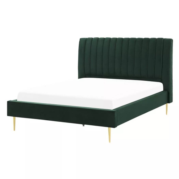 Bett mit Lattenrost aus Samtstoff Modern MARVILLE Bett mit Lattenrost aus Samtstoff Modern MARVILLE