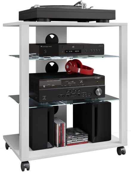MID.YOU Tv-rack , Folas , Weiss , Holzwerkstoff , 60x70x41 cm , melaminharzbeschichtet,Nachbildung , Kabeldurchlass , 000657031601
