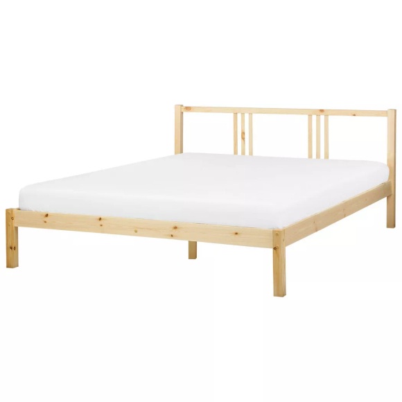 Bett mit Lattenrost aus Kiefernholz Skandinavisch VANNES Bett mit Lattenrost aus Kiefernholz Skandinavisch VANNES