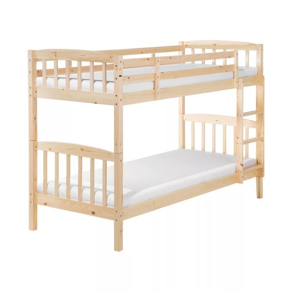 Beliani Hochbett Holz heller Holzfarbton 90 x 200 cm REVIN