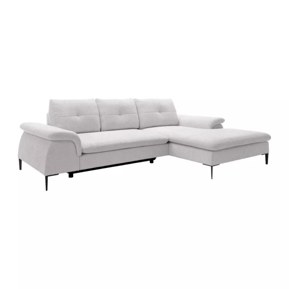 Ecksofa mit Schlaffunktion - Ecke rechts - Bouclé-Stoff - Weiß - JOLESA Ecksofa mit Schlaffunktion - Ecke rechts - Bouclé-Stoff - Weiß - JOLESA