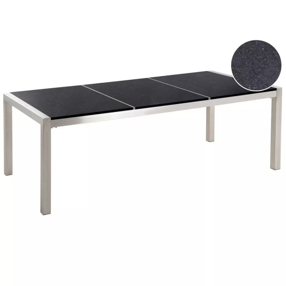Gartentisch Granit schwarz poliert 220 x