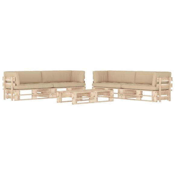 vidaXL 6-tlg. Paletten-Lounge-Set mit Kissen Kiefernholz Imprägniert