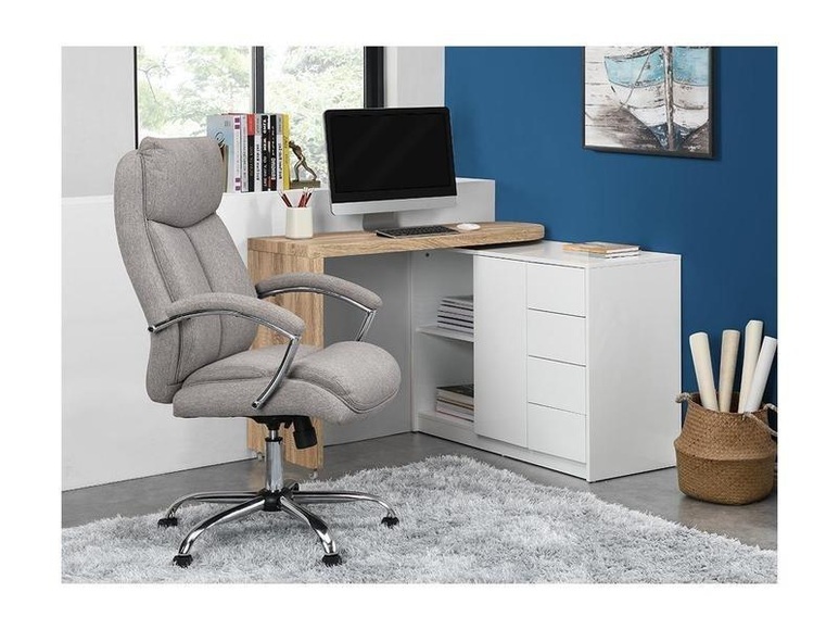 Schreibtisch ausziehbar PAVEL Drehscheibe 3° MDF Eiche Schreibtisch ausziehbar PAVEL Drehscheibe 3° MDF Eiche
