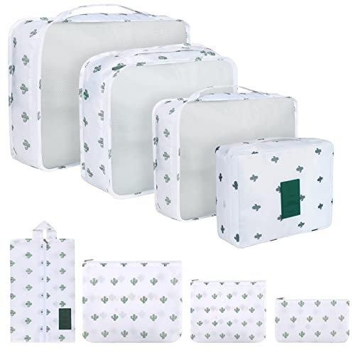 Packung Mit 8 Packwürfeln, Koffer-organisationswürfel, Mit Schuhbeutel, Wäschesack, Reise-organisatoren, Kleidersäcke, Für Rucksack, Unisex Offwhite ONE SIZE