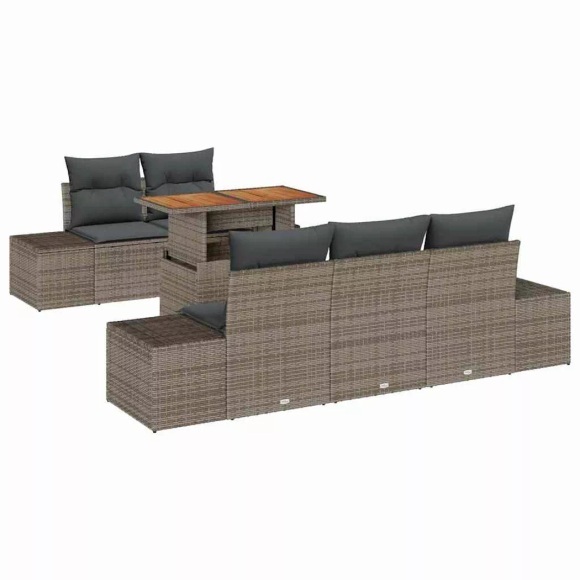 VidaXL - Garten-sofa-set poly-rattan, One Size, Grau