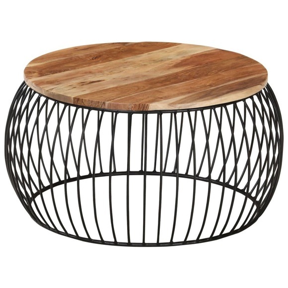 vidaXL Couchtisch Ø68 cm Massivholz Akazie