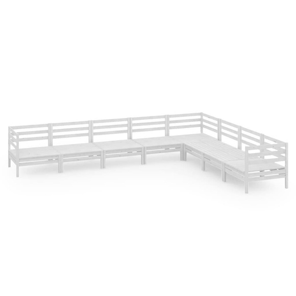 vidaXL 8-tlg. Garten-Lounge-Set Massivholz Kiefer Weiß