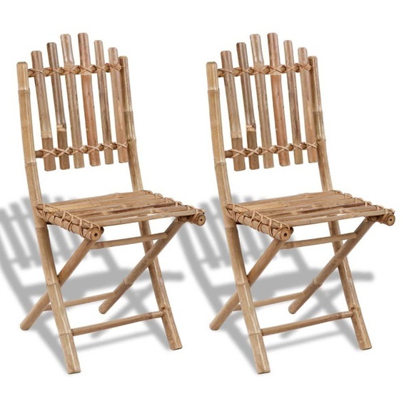 vidaXL Gartenstühle Klappbar 2 Stk. Bambus