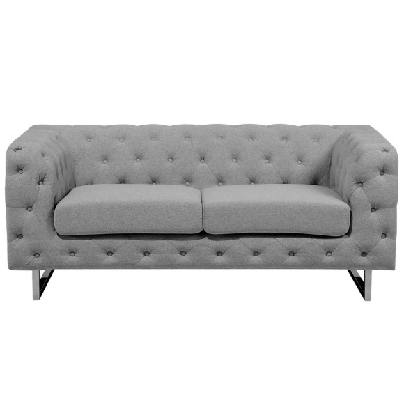 Beliani 2-Sitzer Sofa Polsterbezug hellgrau VISSLAND