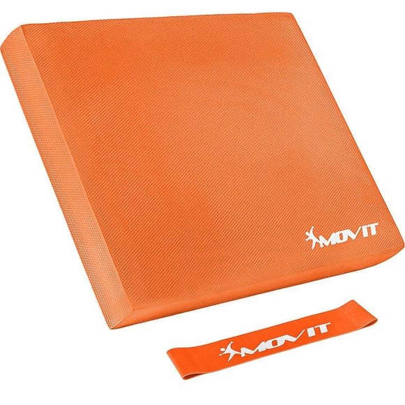 Gorilla Sports - MOVIT Balance Pad Sitzkissen orange mit Gymnastikband