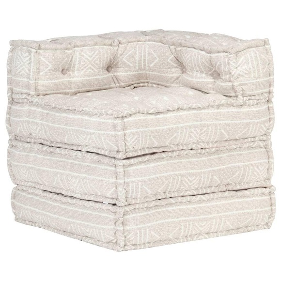 vidaXL Modularer Pouf Beige Stoff