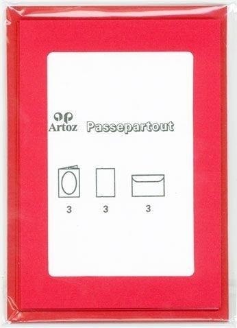 ARTOZ Papier 1001 Passepartout A6 11012517 100/220g. rot 3 Blatt