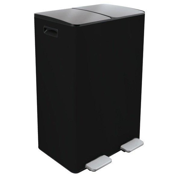 Spirella - Abfalleimer mit Trennsystem Aliya Matt, 2 x 30L - Schwarz