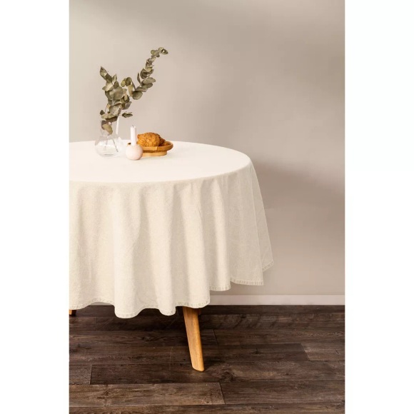 Tiseco - Tischdecke MYRNA, 180cm, Elfenbein