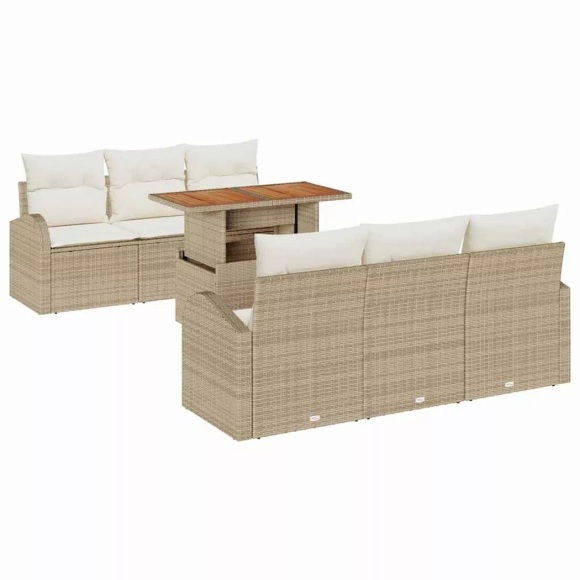 VidaXL - Garten-sofa-set poly-rattan, One Size, Beige