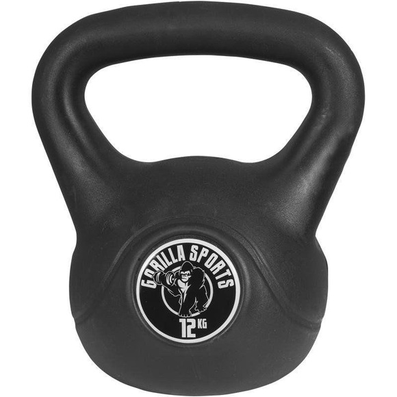 Kettlebell Kunststoff Unisex Schwarz 12KG