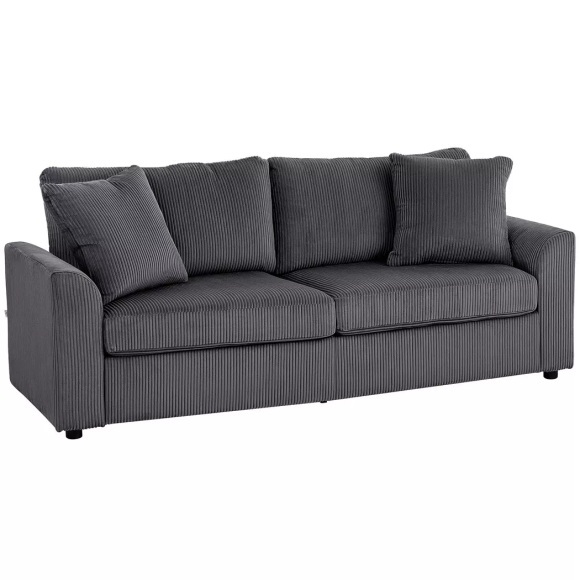 HOMCOM - 3 Sitzer Sofa, One Size, Grau