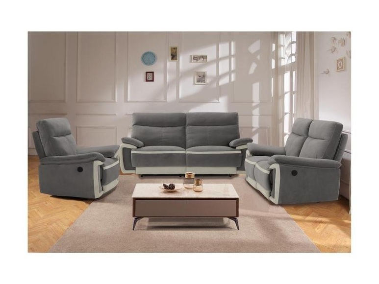Couchgarnitur mit elektrischer Relaxfunktion 3+2+1 Samt METTI Couchgarnitur mit elektrischer Relaxfunktion 3+2+1 Samt METTI