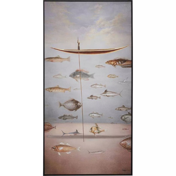 Gerahmtes Bild Cloud Fisherman Boat 60x120