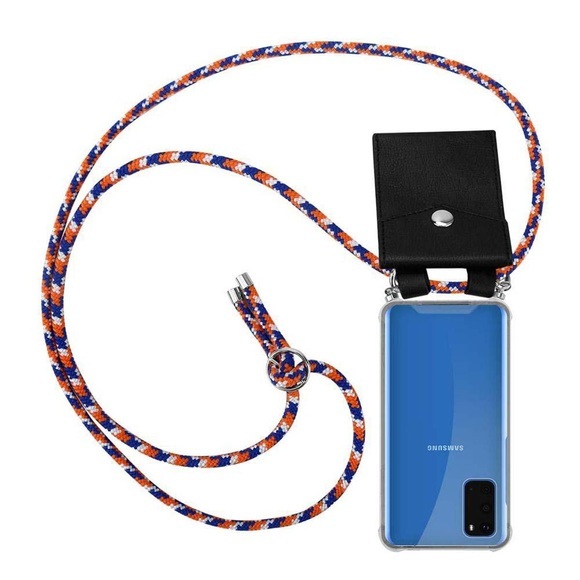 Handy Kette für Samsung Galaxy S20 Silikon mit Silbernen Ringen