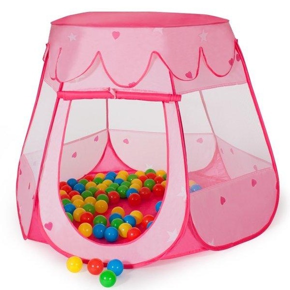 Kinderzelt mit 100 Bällen Pink