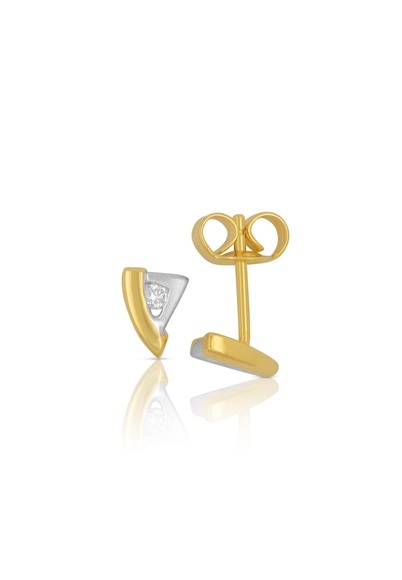 Ohrstecker Bicolor Gelb-/weissgold 750 Diamant 0.06ct. 7x5mm Damen Multicolor ONE SIZE