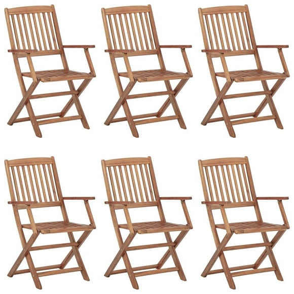vidaXL Klappbare Gartenstühle 6 Stk. Massivholz Akazie