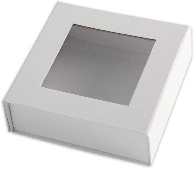 Elco Geschenkbox m. grossem Fenster, weiss, 15cm x 15cm x 5cm, 82111.1, (5 Stück)