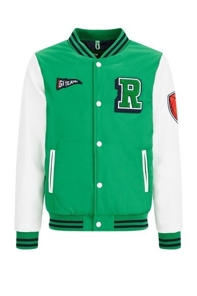 Jungen-bomberjacke Mit Stickereien Jungen Grün 134/140