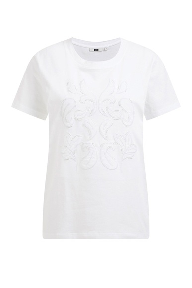 Damen-t-shirt Mit Stickerei Damen Weiss M