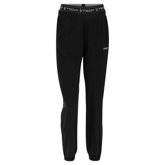 Elastische Sporthose Mit Sictbarem Gummiband Mit Logo Unisex Schwarz S