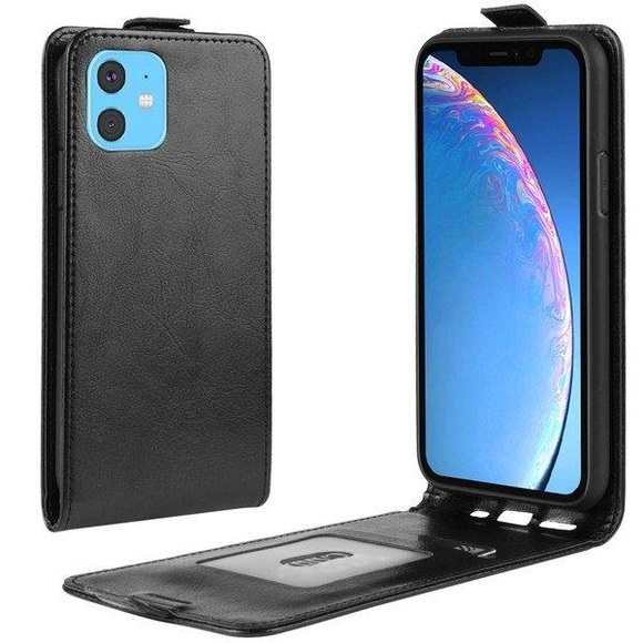 iPhone 11 - Klassisches Leder Flip Case vertikal