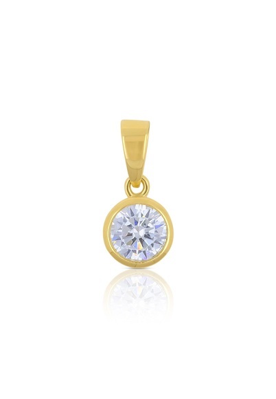 Anhänger Gelbgold 750 Zirkonia, 15x8mm Damen Gelbgold ONE SIZE