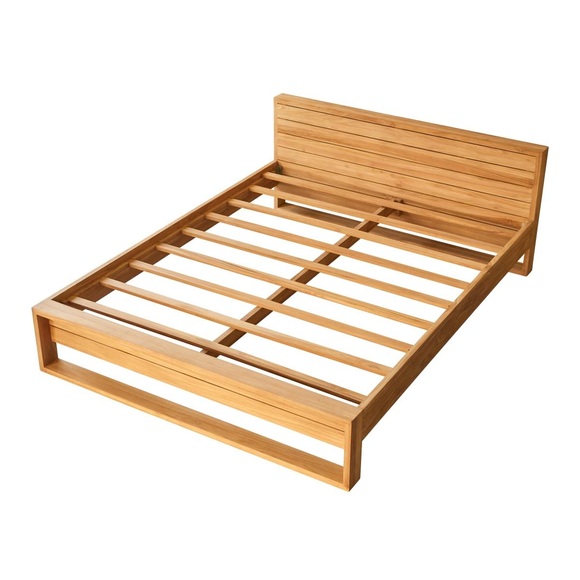 Bett aus massivem Teakholz 160x200 cm Minimalys Bett aus massivem Teakholz 160x200 cm Minimalys