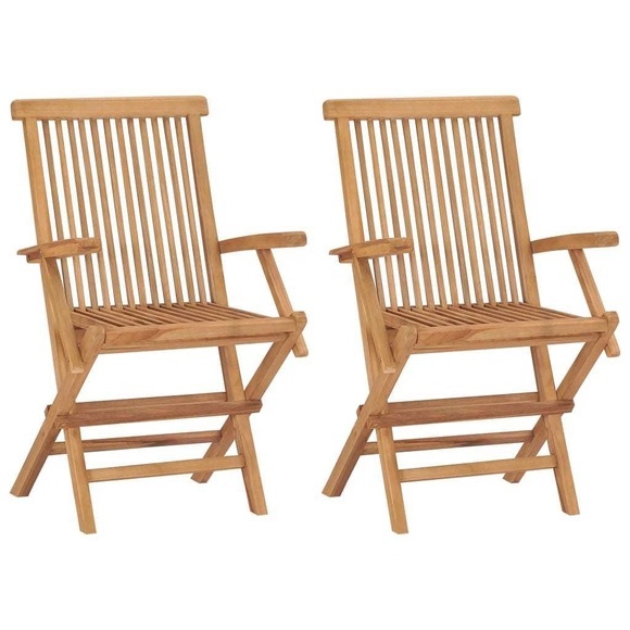 vidaXL Klappbare Gartenstühle 2 Stk. Massivholz Teak