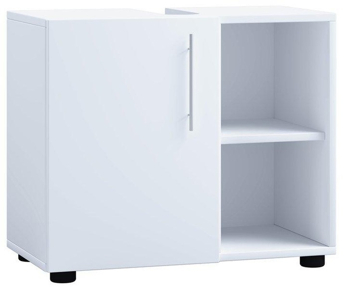 MID.YOU Waschbeckenunterschrank 60,2/50,7/29,6 cm , Flandu Iii , Weiss , Kunststoff , 1 Fächer , 60.2x50.7x29.6 cm , melaminharzbeschichtet,melaminharzbeschichtet,Nachbildung,Nachbildung , stehend , 000657021303