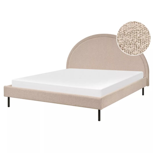 Bett mit Lattenrost aus Bouclé Retro MARGUT Bett mit Lattenrost aus Bouclé Retro MARGUT
