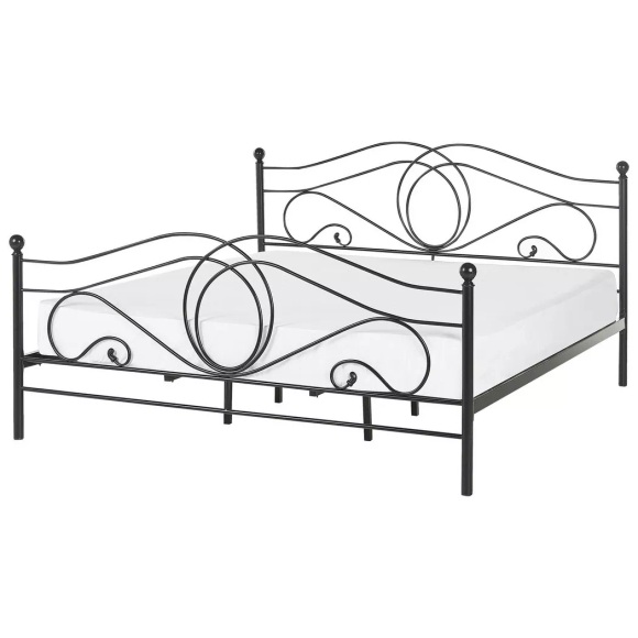 Beliani - Bett mit Lattenrost aus Stahl Retro LYRA, 180x200 cm, Schwarz
