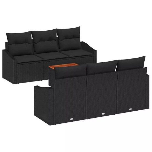 VidaXL - Garten-sofa poly-rattan, One Size, Schwarz
