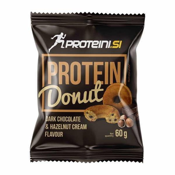 PROTEINI.SI PROTEIN DONUT 60gr, Dark Chocolate & Hazelnut Cream