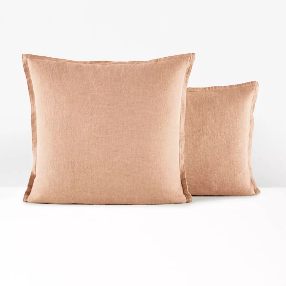 La Redoute Intérieurs - Kissen- und Nackenrollenbezug Linot aus vorgewaschenem Leinen, 65X100CM, Rosa