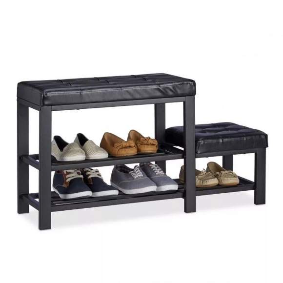 B2X - Bank mit Schuhablage und Hocker, 90cm