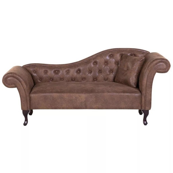 Beliani Chaiselongue Kunstleder hellbraun rechtsseitig LATTES