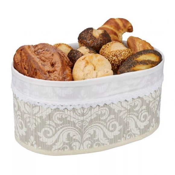 B2X - Brotkorb aus Bambus, geblümt, 34cm